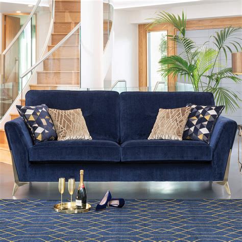 images of navy blue sofas.